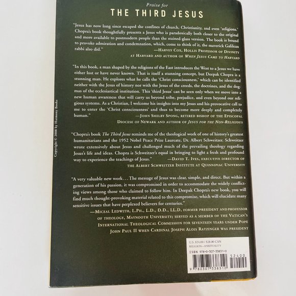 The Third Jesus The Christ We Cannot Ignore Hardcover Deepak Chopra 2008 - Picture 2 of 6
